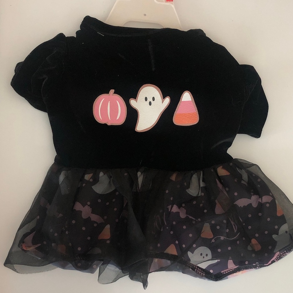 Halloween nwt dog cat pet Spooky Black ghost tutu dress size small